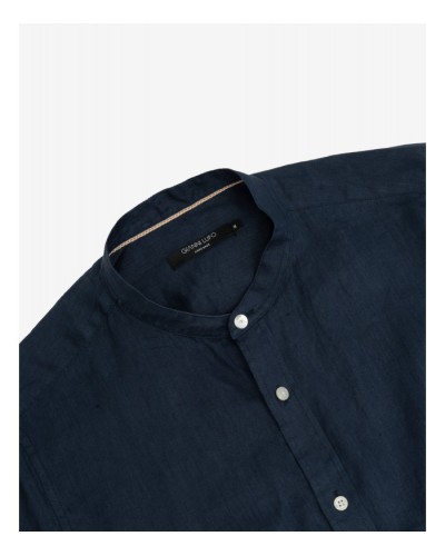Mandarin Collar Linen Shirt